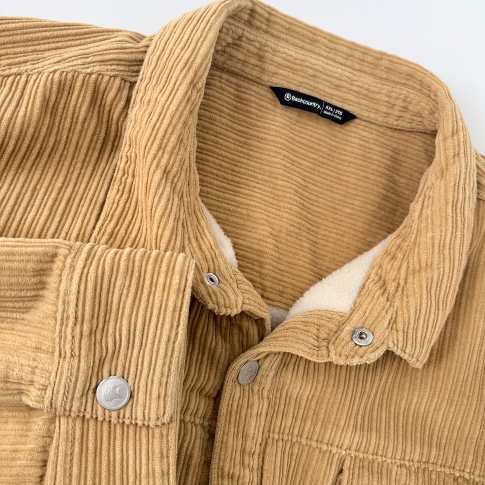 Backcountry Mens Corduroy‎ Sherpa Lined Trucker Jacket XXL 2TG Butter Yellow Y2k